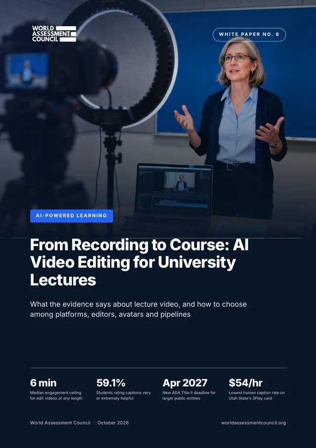 Cover of the white paper: From Recording to Course: AI Video Editing for University Lectures